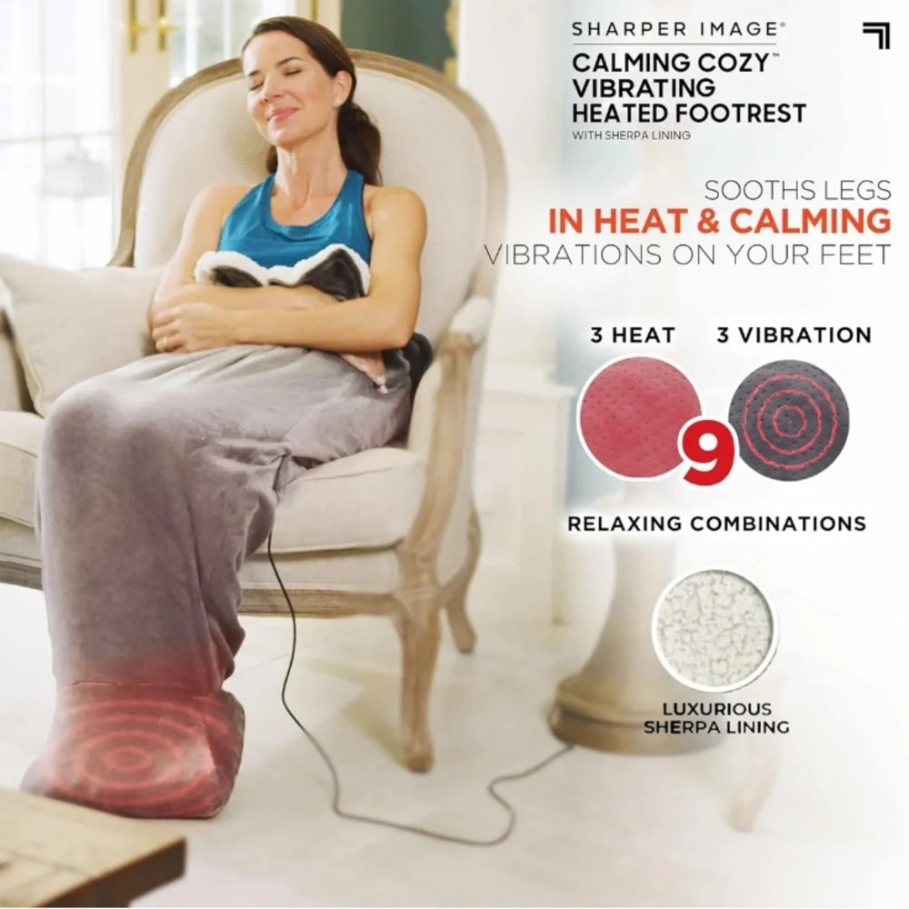 Sherpa Wrap Sharper Image Calming Cozy Massaging Heat Wrap